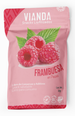 Frambuesa liofilizada en piezas