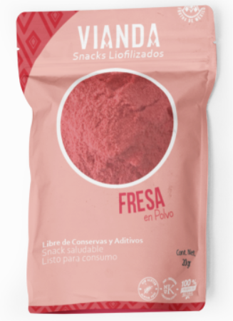 Fresa liofilizada en polvo