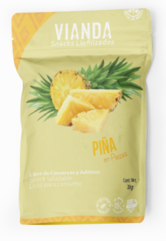 Piña liofilizada en piezas